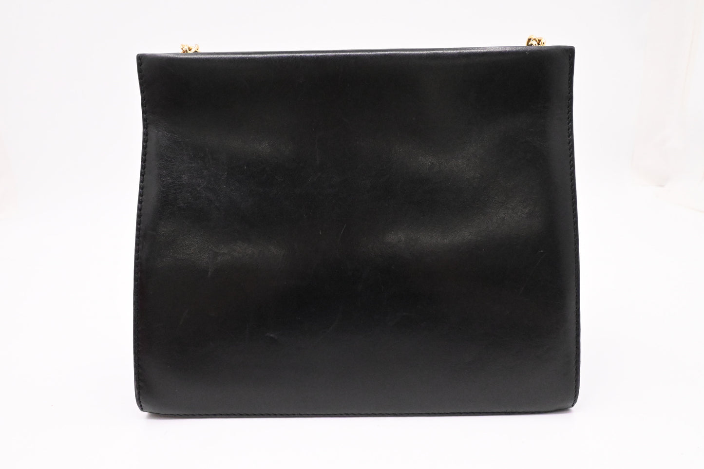 Ferragamo Square Chain Crossbody in Black Leather
