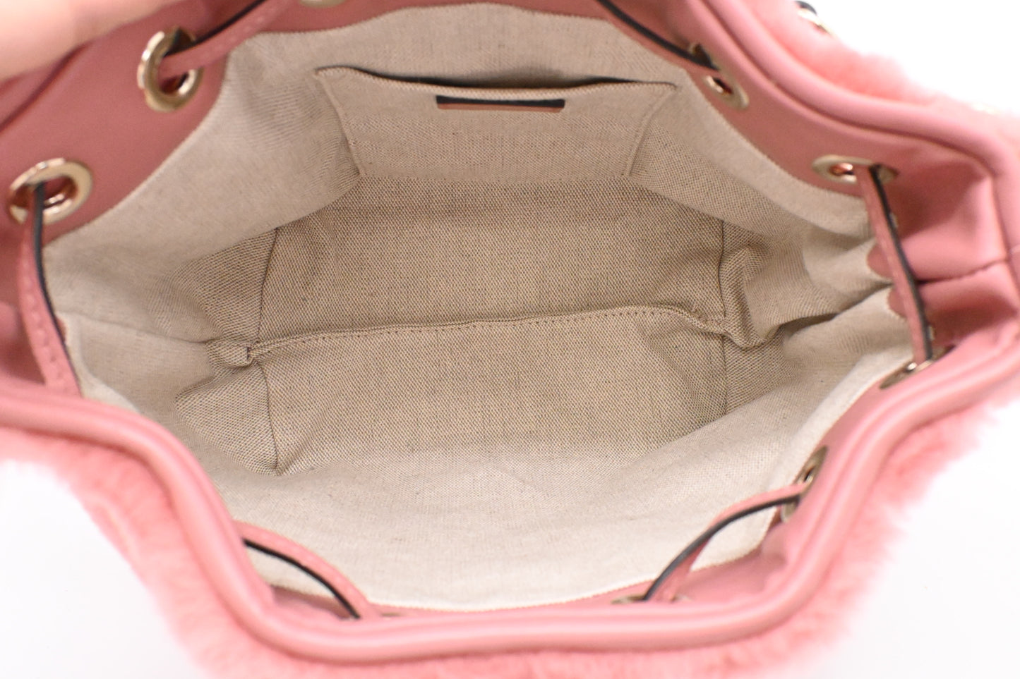 Jimmy Choo Bucket Bag in Pink Synthetic Fur