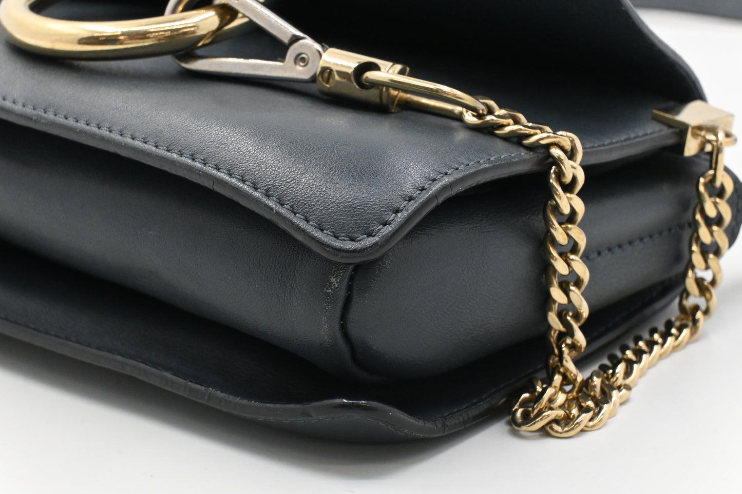Chloe Faye Crossbody Bag in Blue Leather