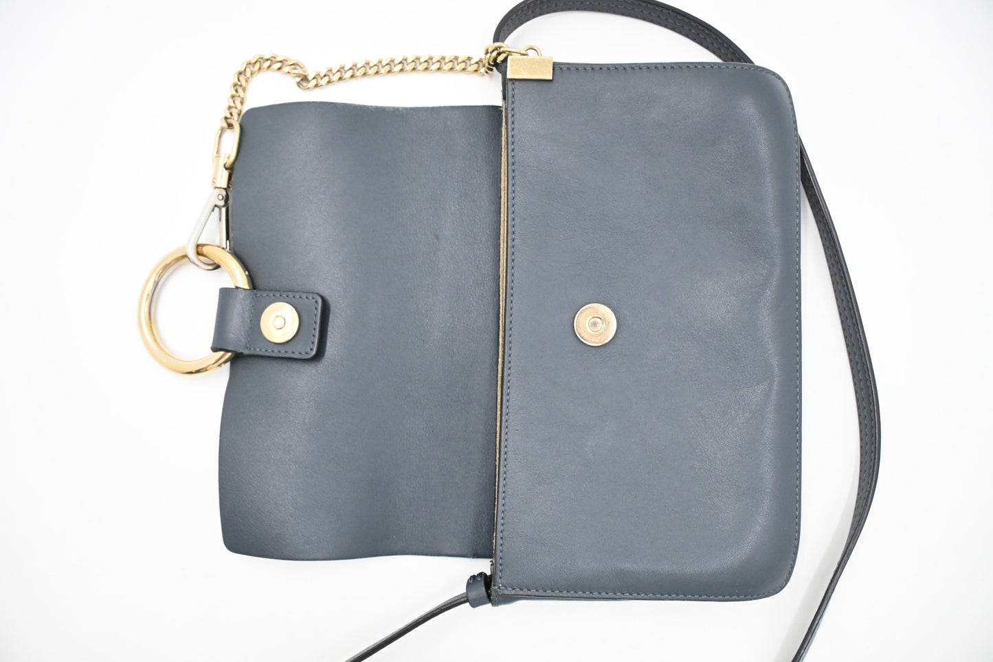 Chloe Faye Crossbody Bag in Blue Leather