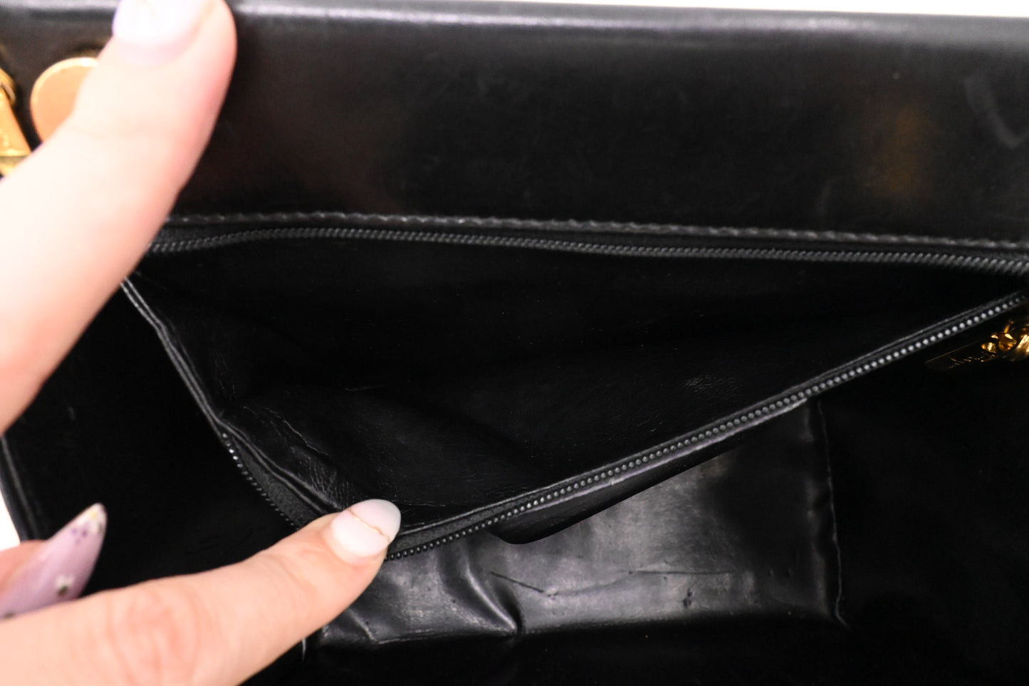 Ferragamo Square Chain Crossbody in Black Leather