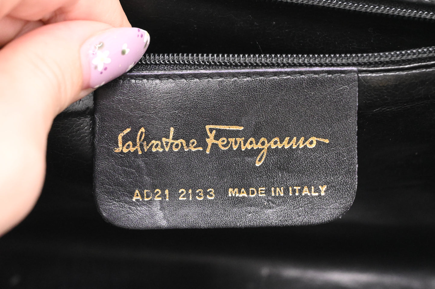 Ferragamo Square Chain Crossbody in Black Leather