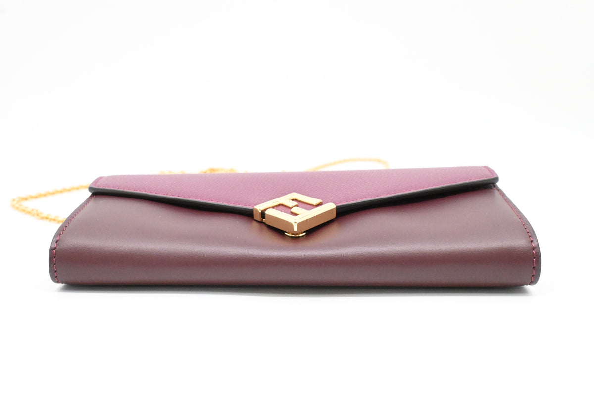 Fendi Wallet on Chain in Purple Leather