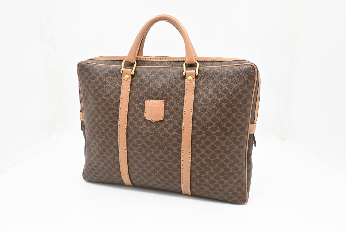Celine Business Bag in Brown Macadam Canvas