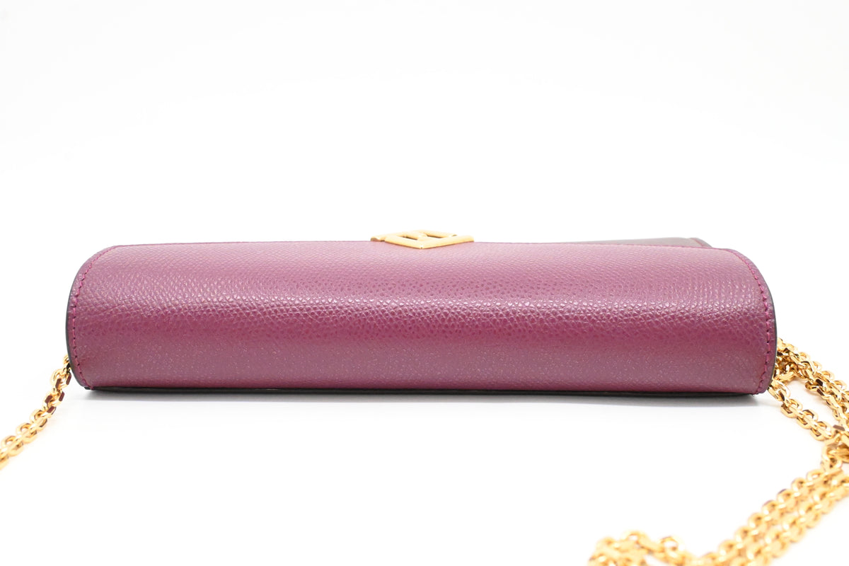 Fendi Wallet on Chain in Purple Leather
