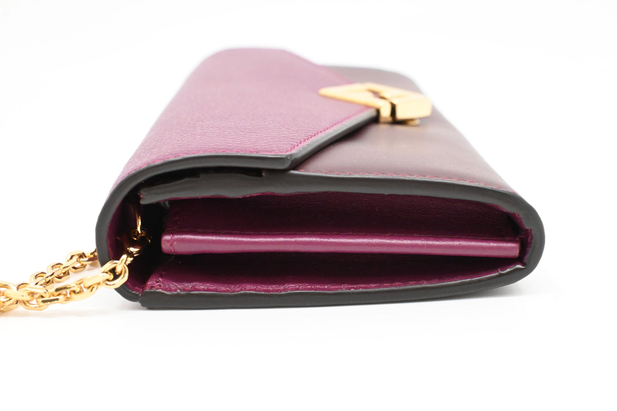 Fendi Wallet on Chain in Purple Leather
