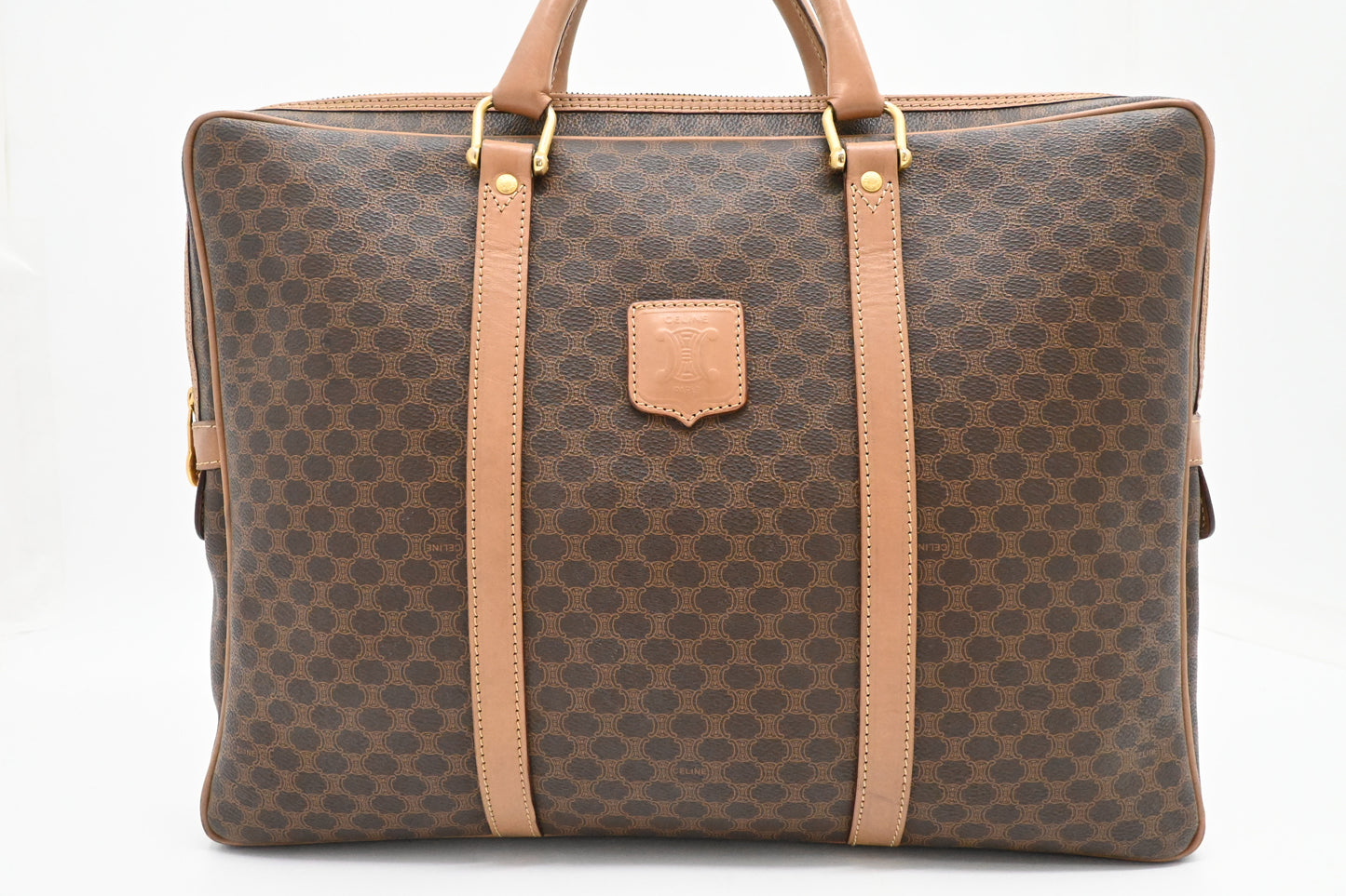 Celine Business Bag in Brown Macadam Canvas