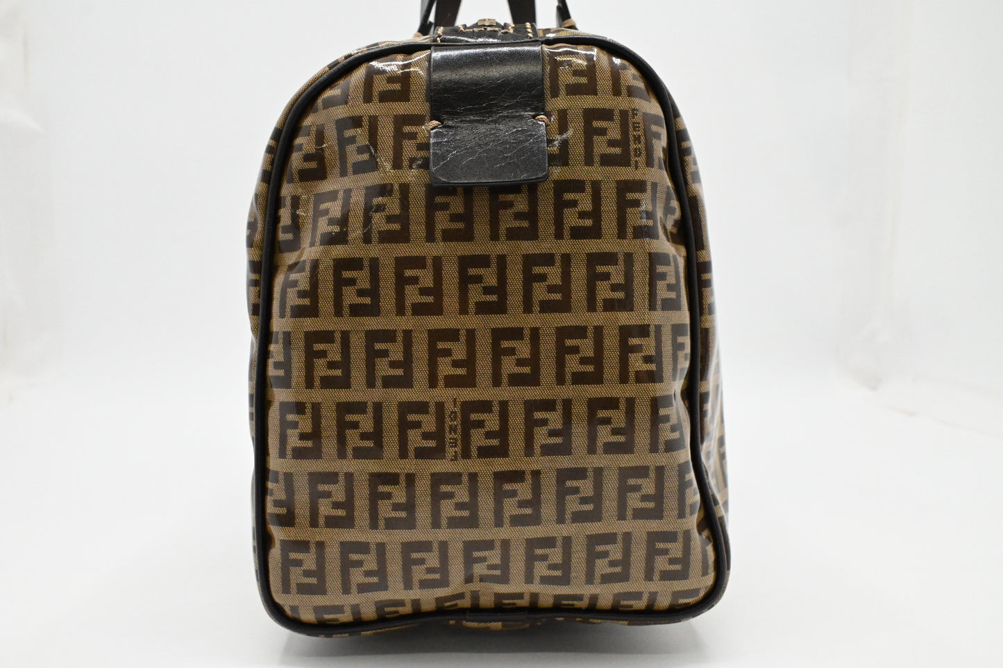 Fendi Boston Bag in Zucchino Coated Canvas
