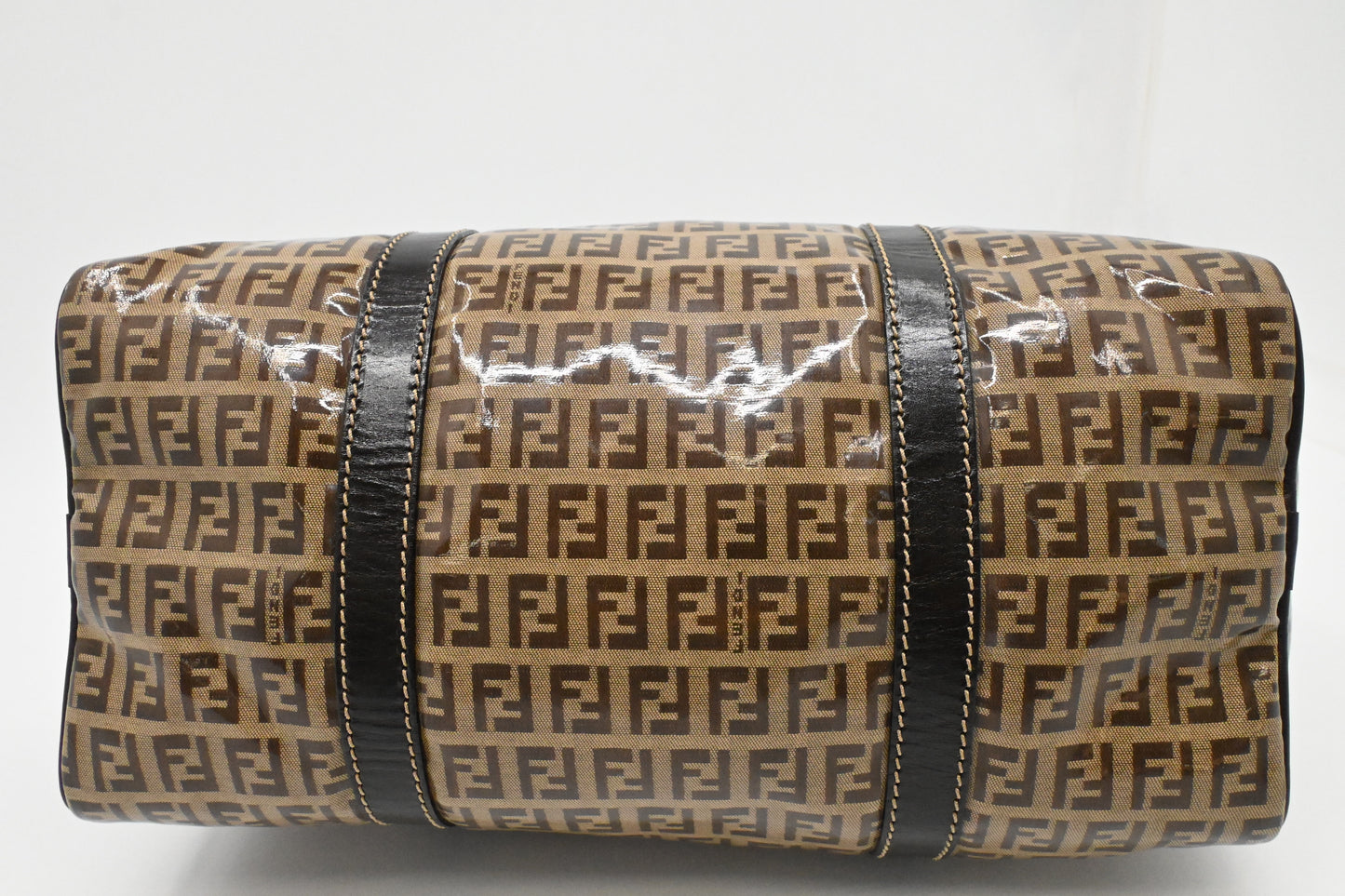 Fendi Boston Bag in Zucchino Coated Canvas