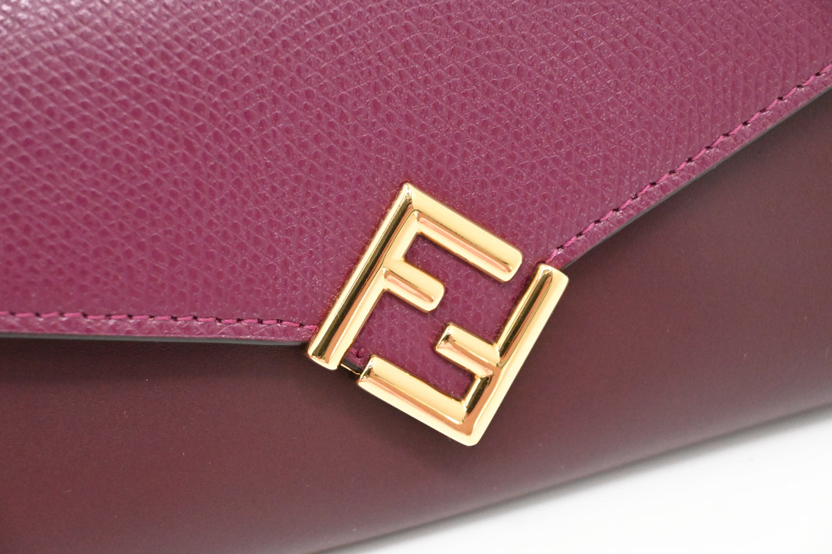 Fendi Wallet on Chain in Purple Leather