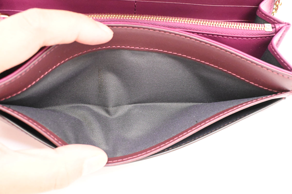 Fendi Wallet on Chain in Purple Leather