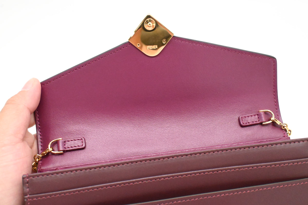 Fendi Wallet on Chain in Purple Leather