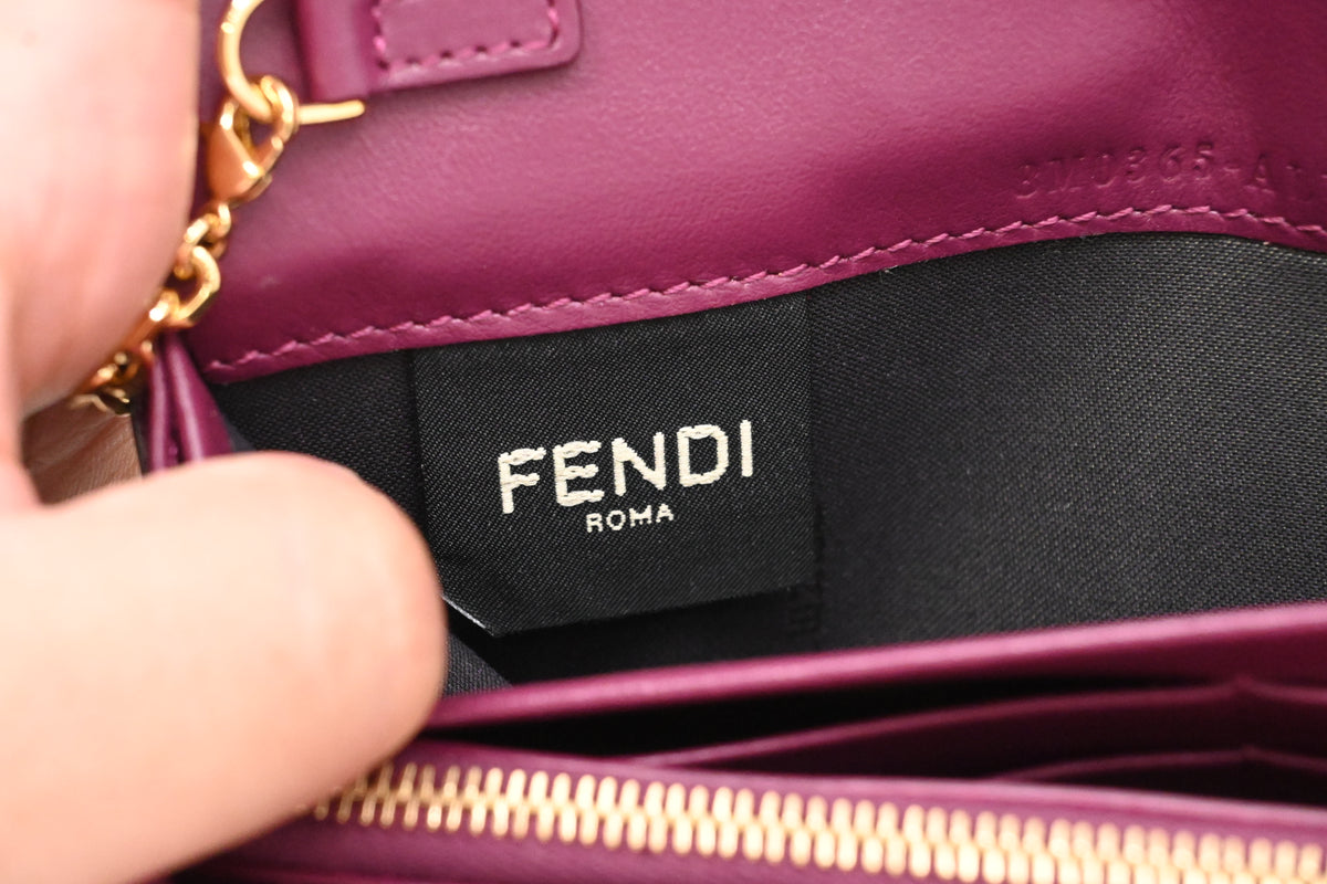 Fendi Wallet on Chain in Purple Leather