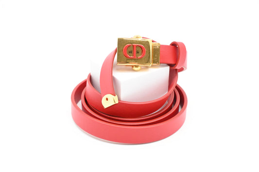 Dior Belt in Red Leather