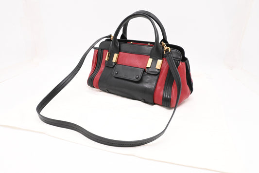 Chloe Alice 2way Bag in Black and Red Leather