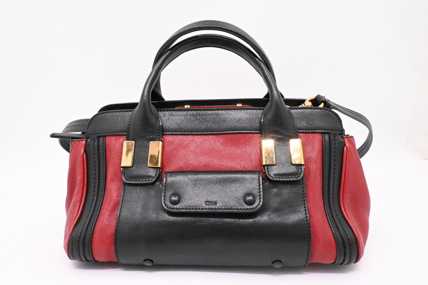 Chloe Alice 2way Bag in Black and Red Leather