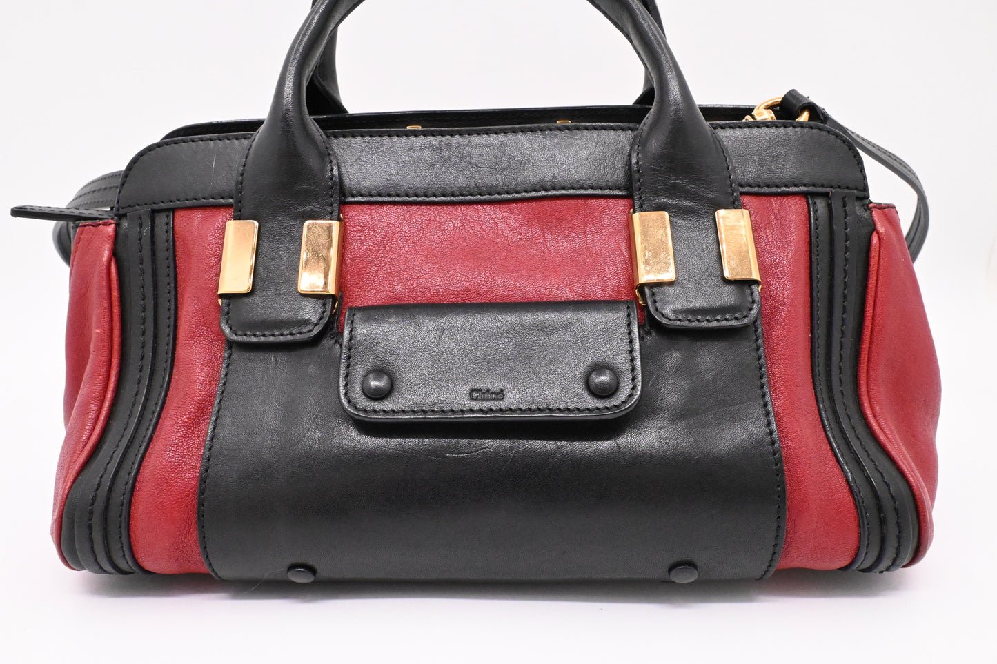 Chloe Alice 2way Bag in Black and Red Leather