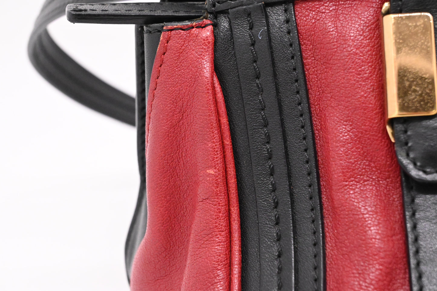 Chloe Alice 2way Bag in Black and Red Leather