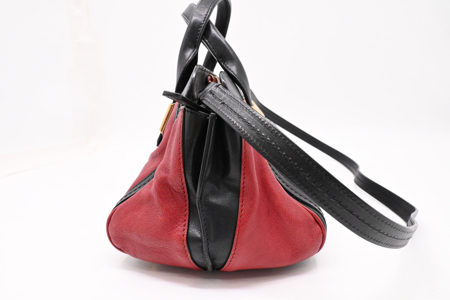 Chloe Alice 2way Bag in Black and Red Leather