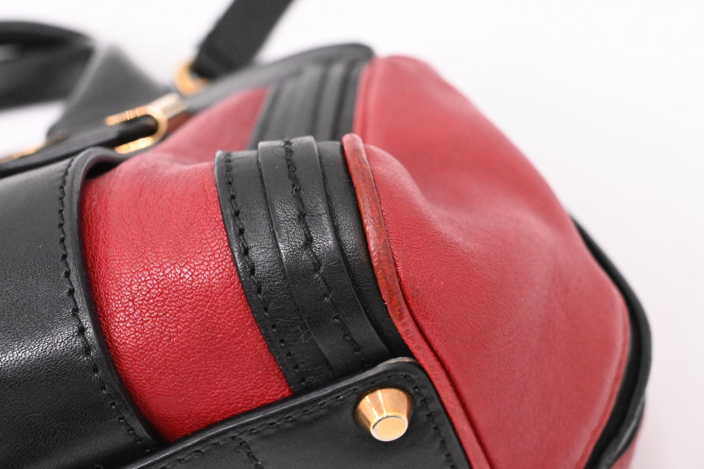 Chloe Alice 2way Bag in Black and Red Leather