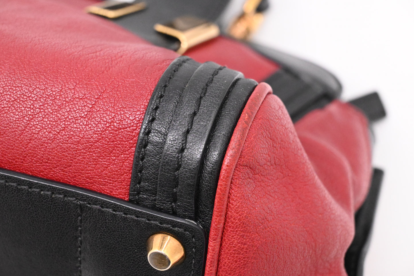 Chloe Alice 2way Bag in Black and Red Leather