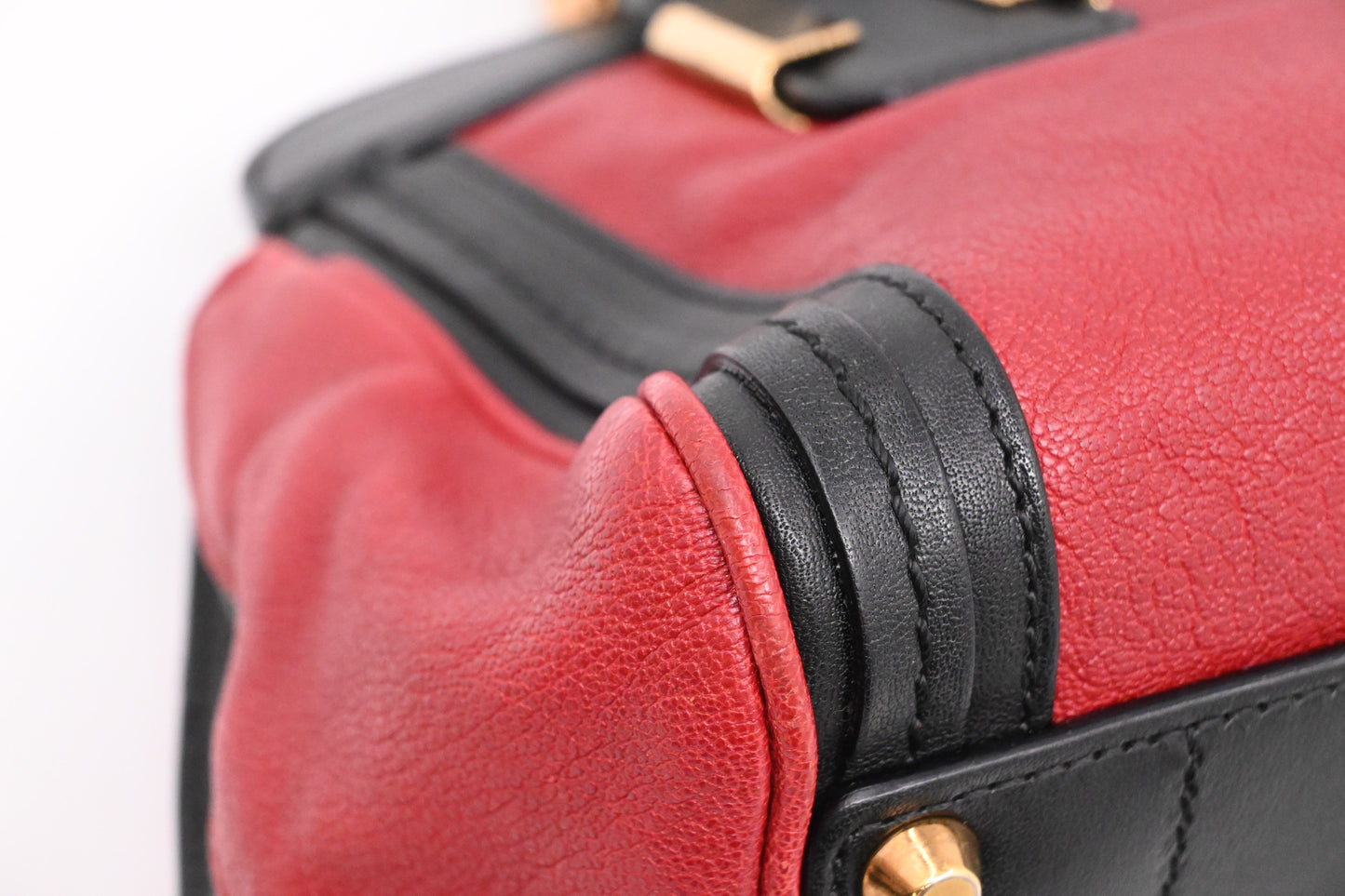 Chloe Alice 2way Bag in Black and Red Leather