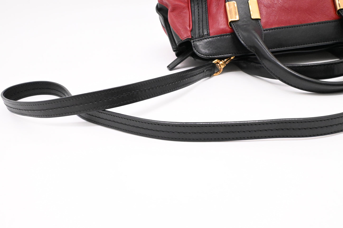 Chloe Alice 2way Bag in Black and Red Leather