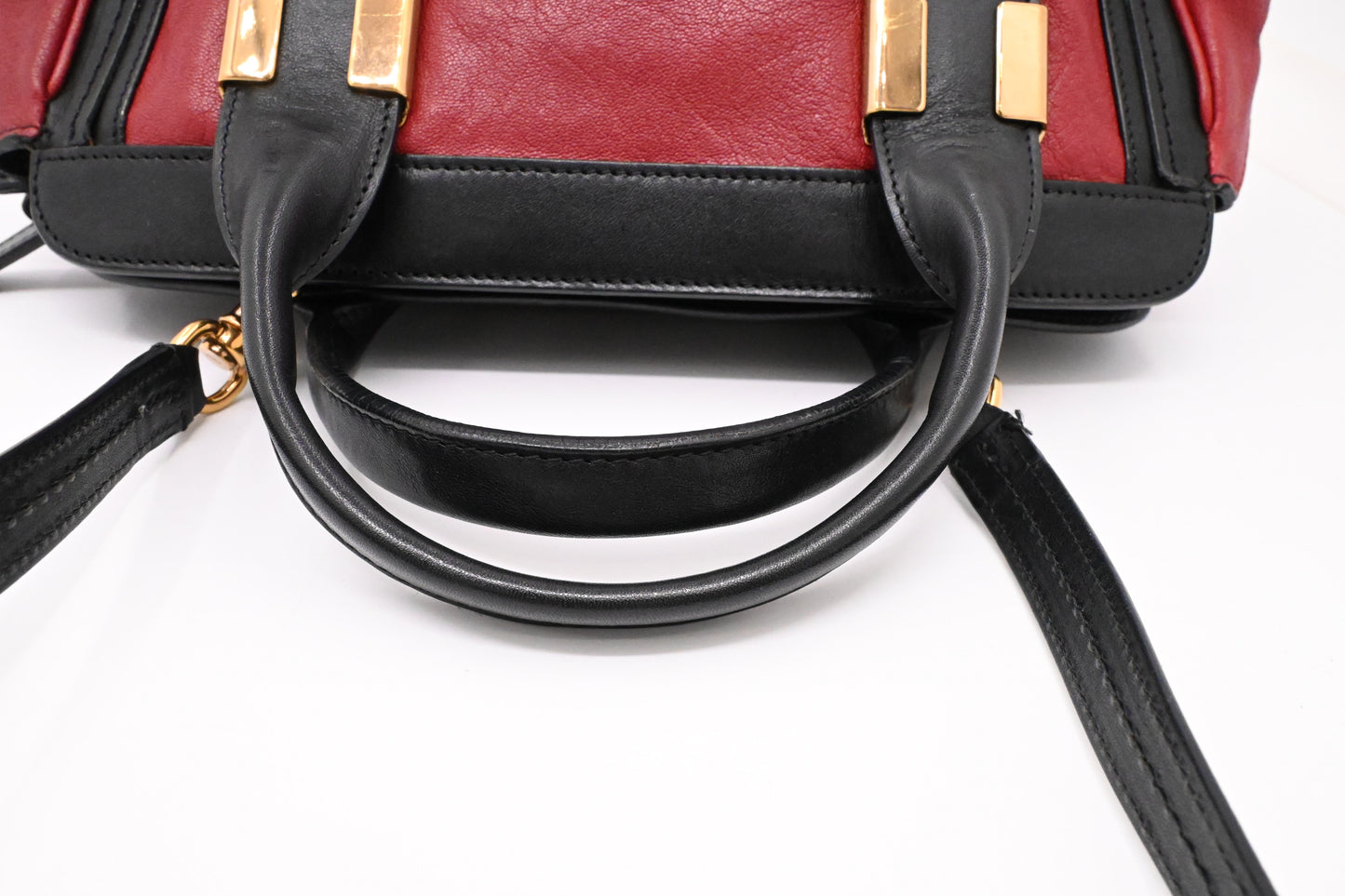 Chloe Alice 2way Bag in Black and Red Leather