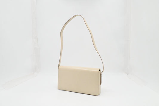 Ferragamo Shoulder Bag in Off-White Leather