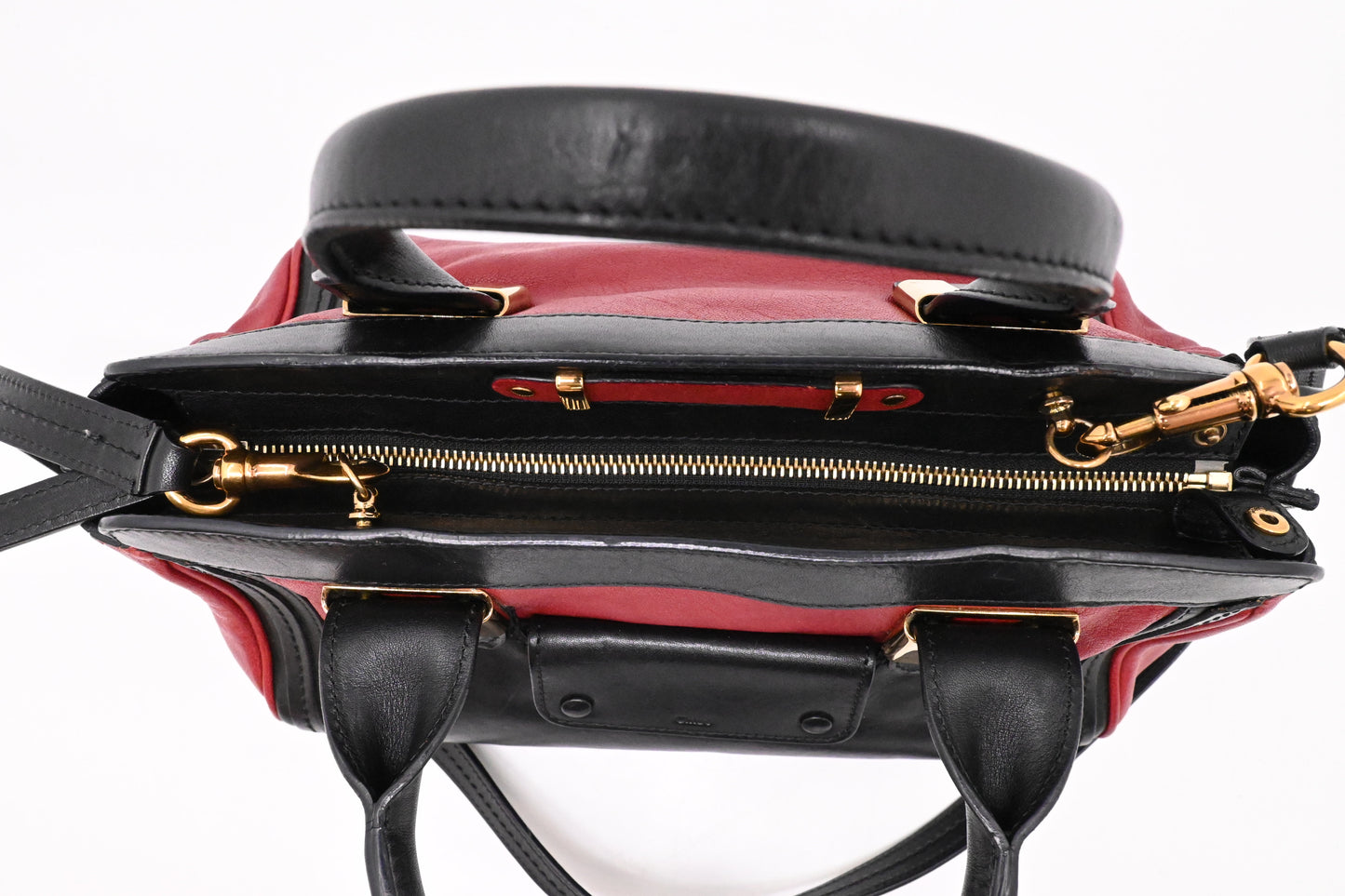 Chloe Alice 2way Bag in Black and Red Leather