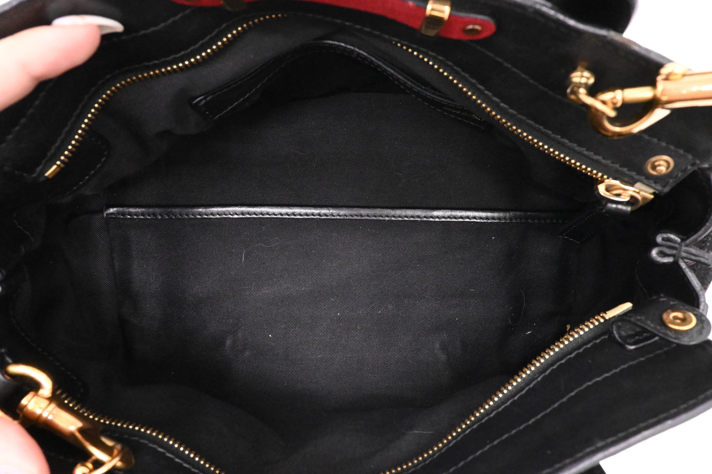 Chloe Alice 2way Bag in Black and Red Leather