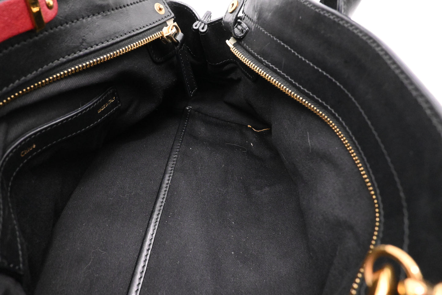 Chloe Alice 2way Bag in Black and Red Leather