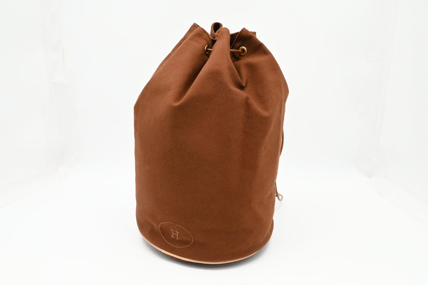 Hermes Polochon Mimile in Brown Canvas