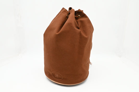 Hermes Polochon Mimile in Brown Canvas