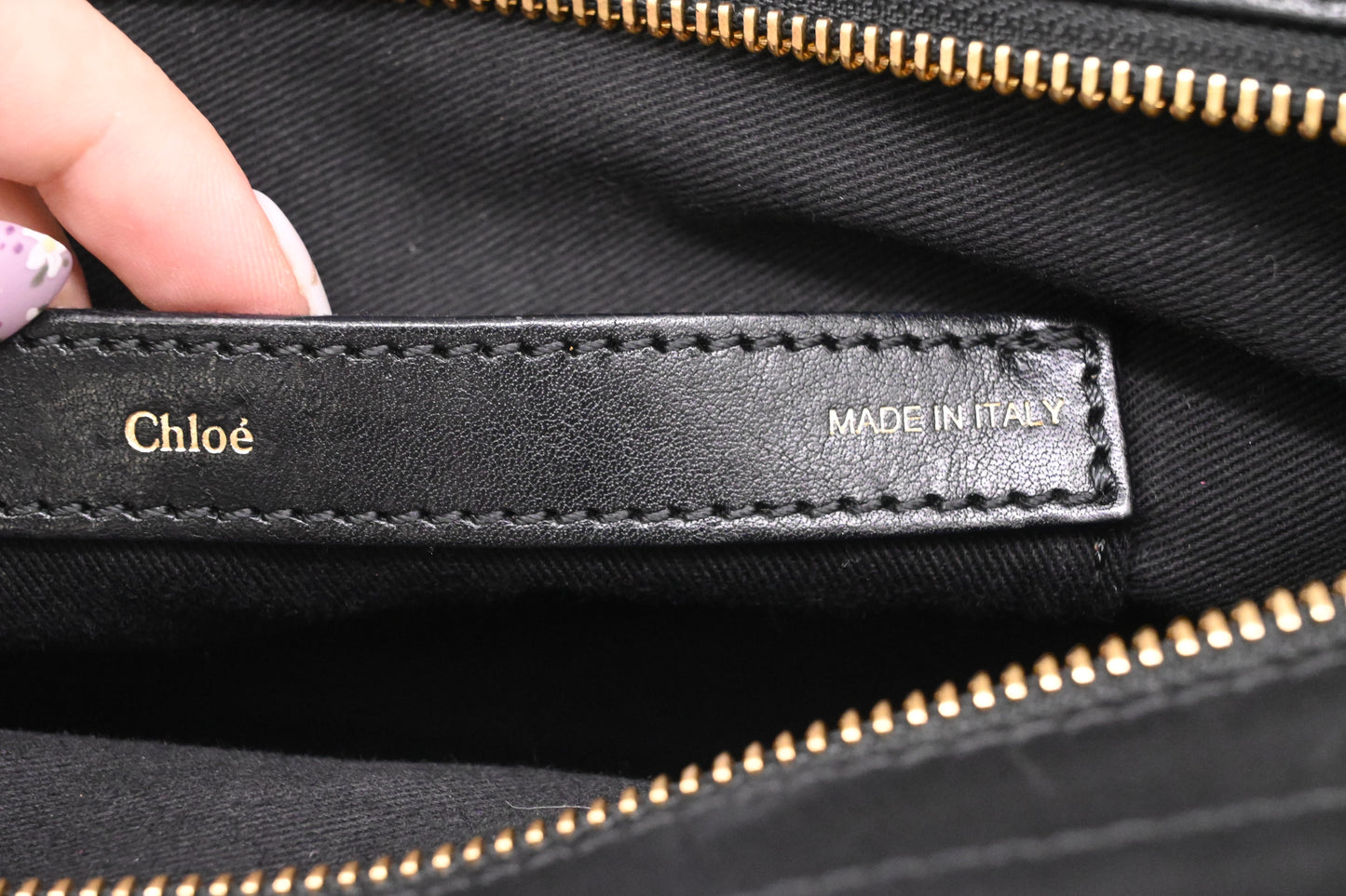 Chloe Alice 2way Bag in Black and Red Leather