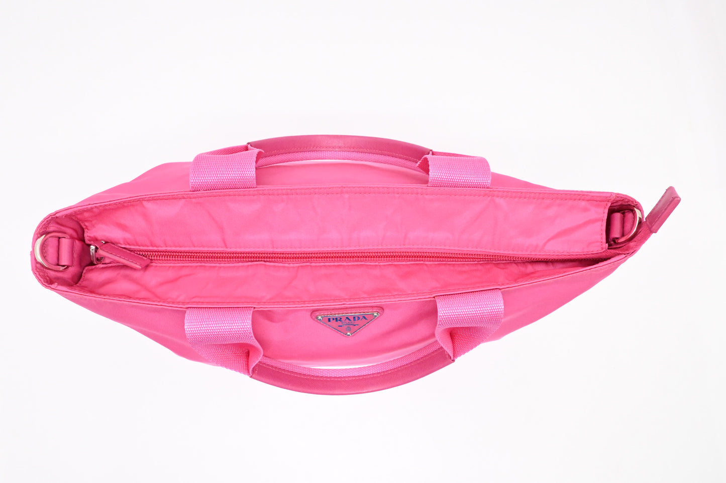 Prada Two Way Tote Bag in Pink Nylon