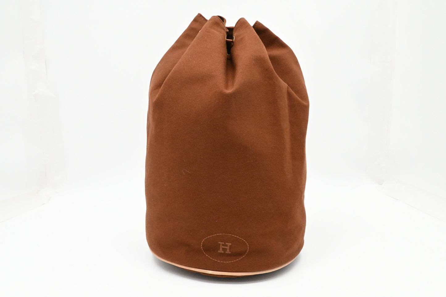 Hermes Polochon Mimile in Brown Canvas