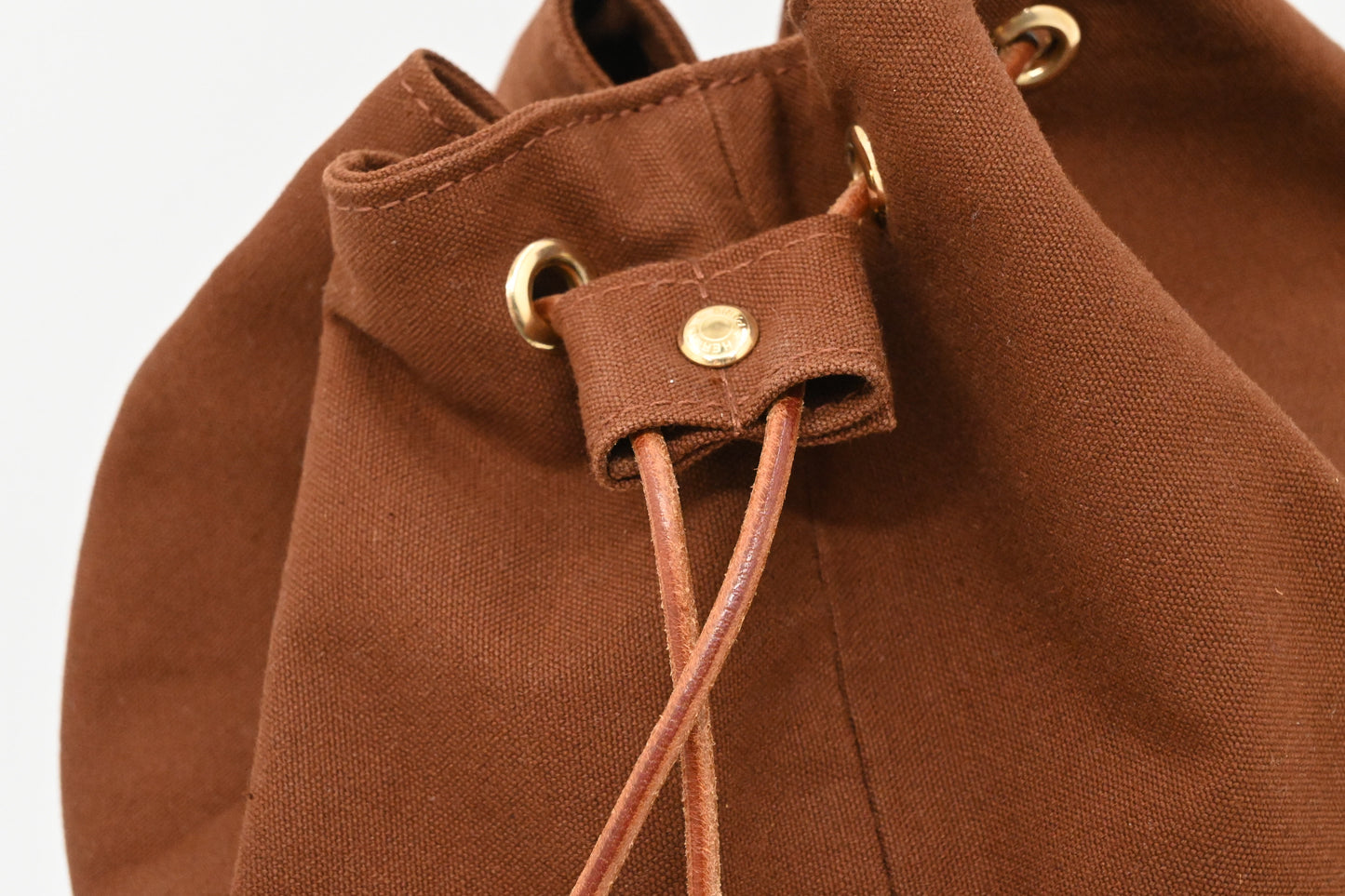Hermes Polochon Mimile in Brown Canvas