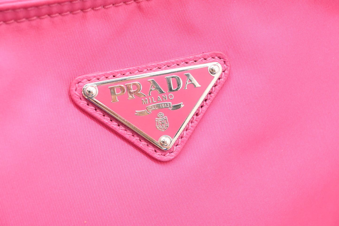 Prada Two Way Tote Bag in Pink Nylon