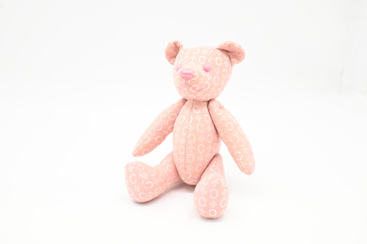 Celine Teddy Bear in Pink Canvas