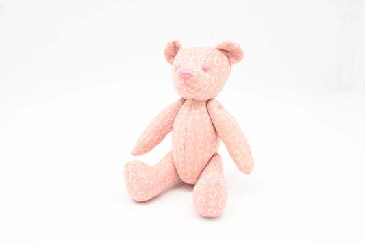 Celine Teddy Bear in Pink Canvas