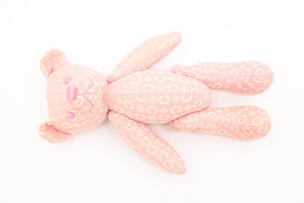 Celine Teddy Bear in Pink Canvas