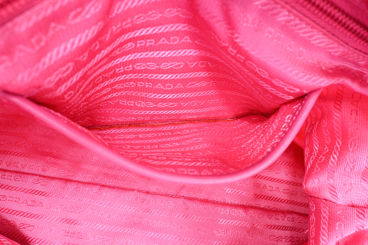 Prada Two Way Tote Bag in Pink Nylon
