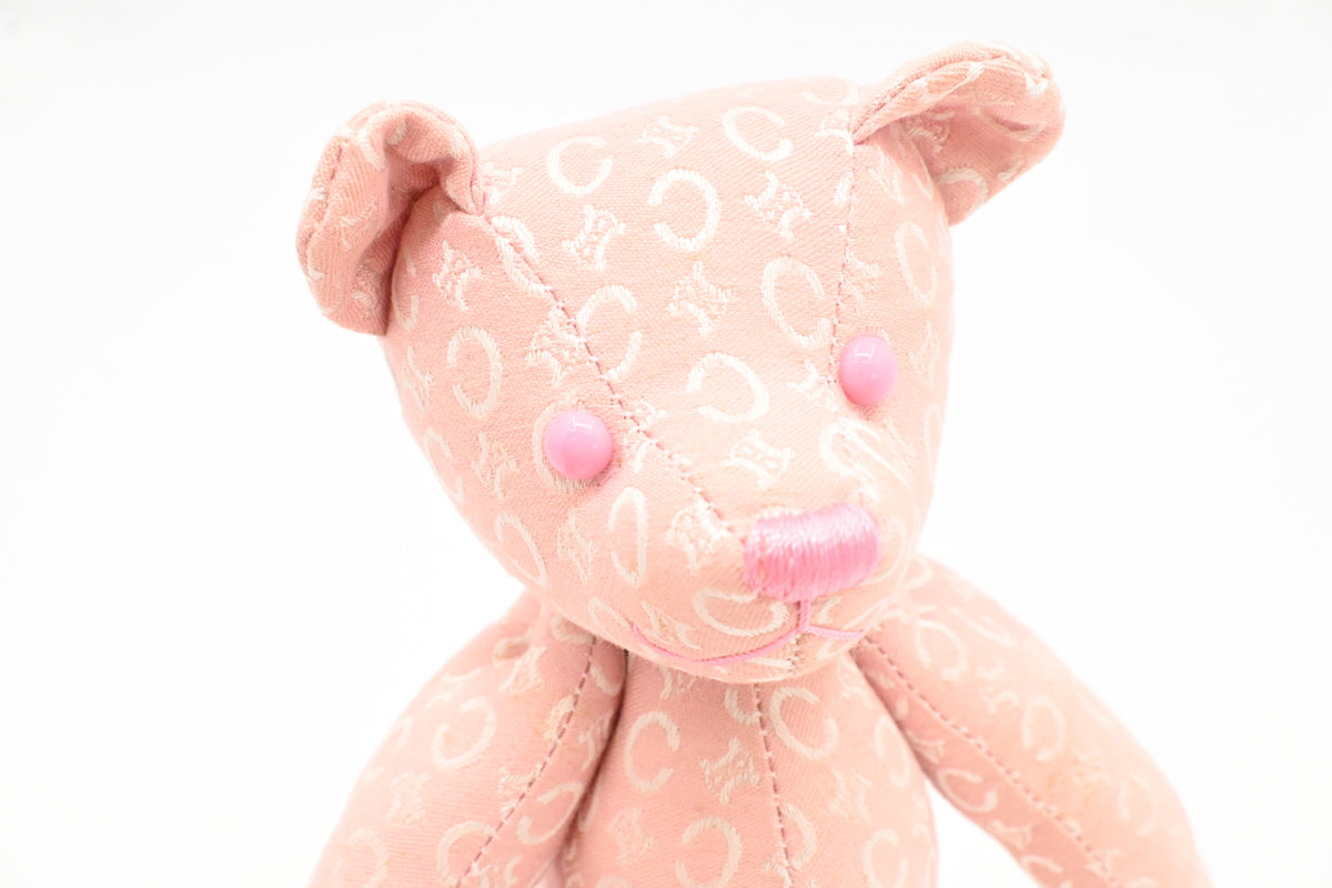 Celine Teddy Bear in Pink Canvas
