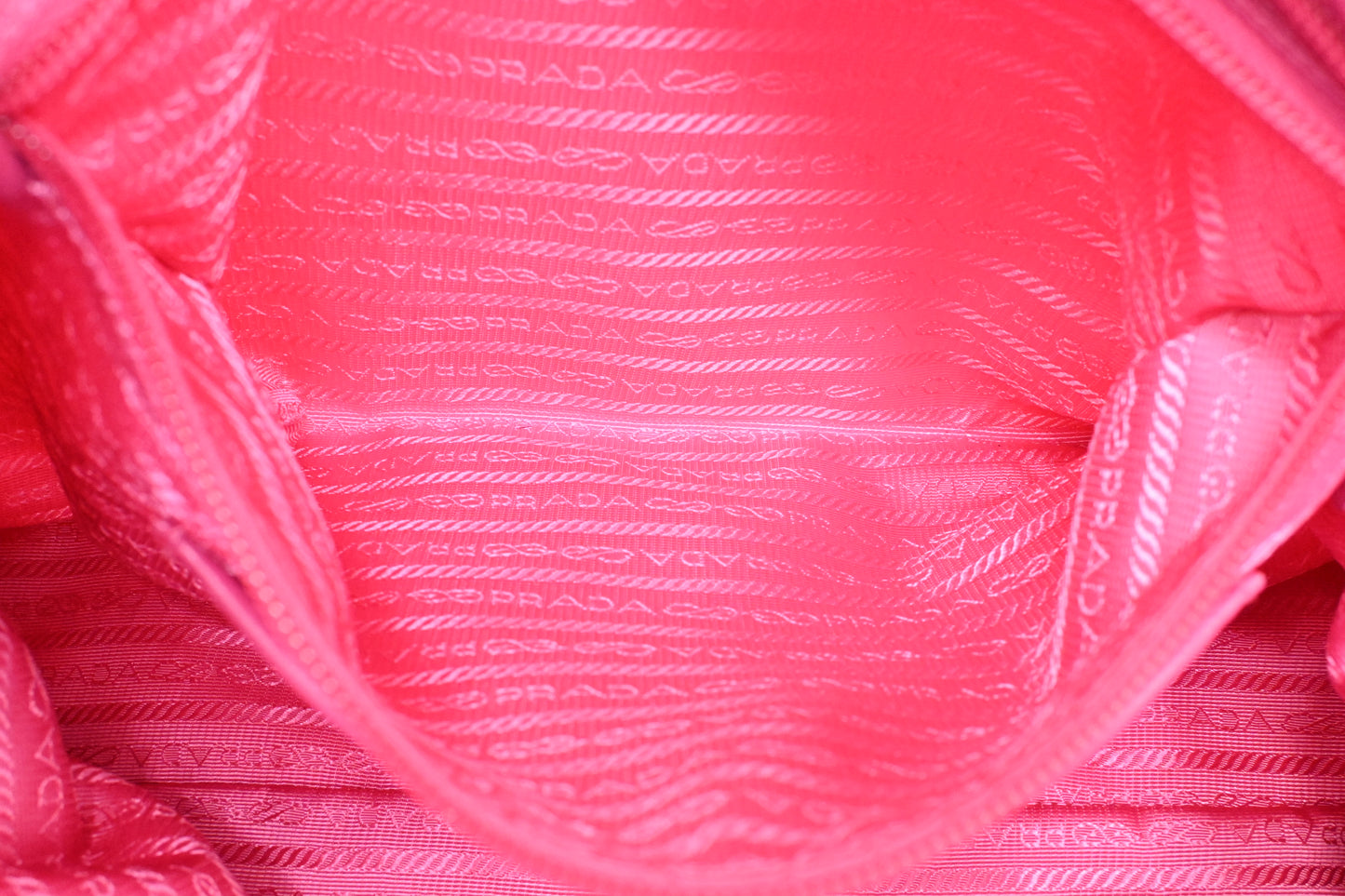 Prada Two Way Tote Bag in Pink Nylon