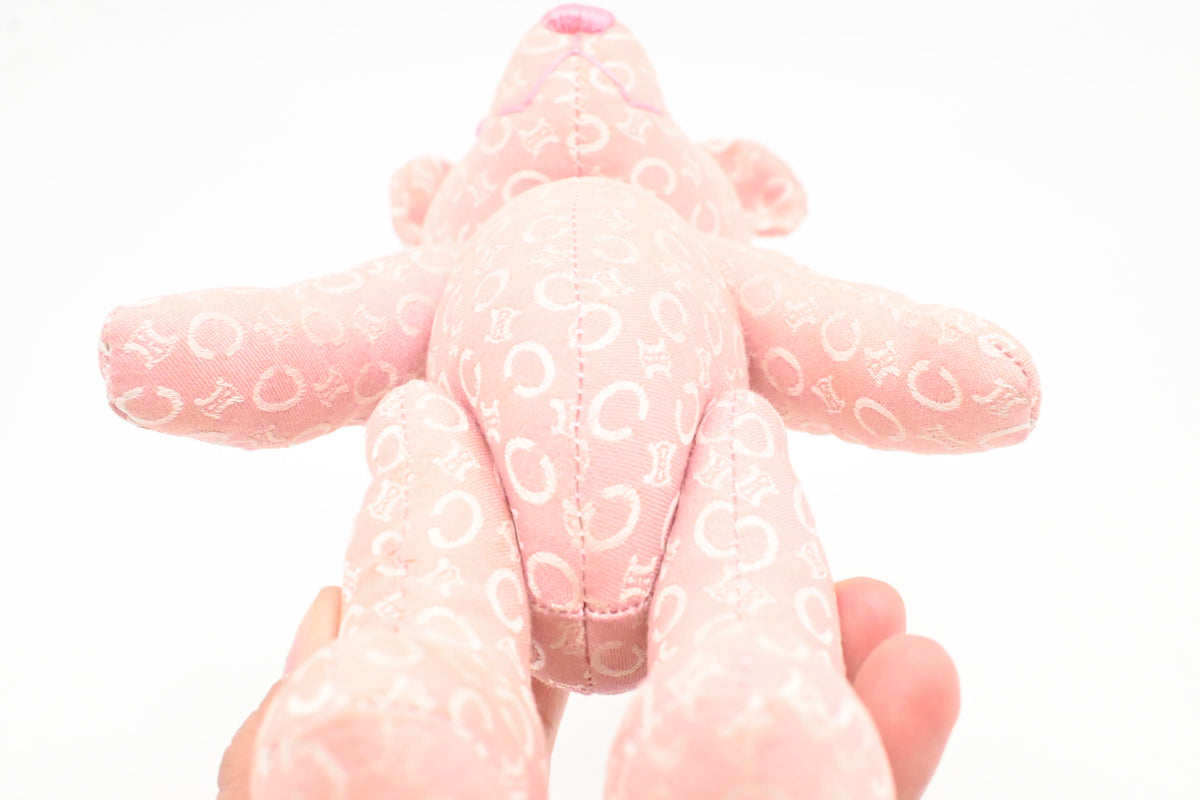 Celine Teddy Bear in Pink Canvas