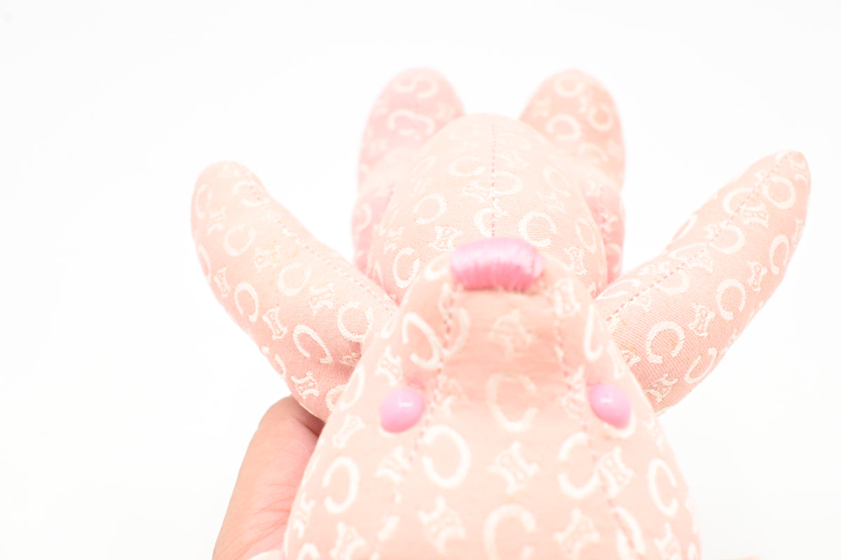 Celine Teddy Bear in Pink Canvas