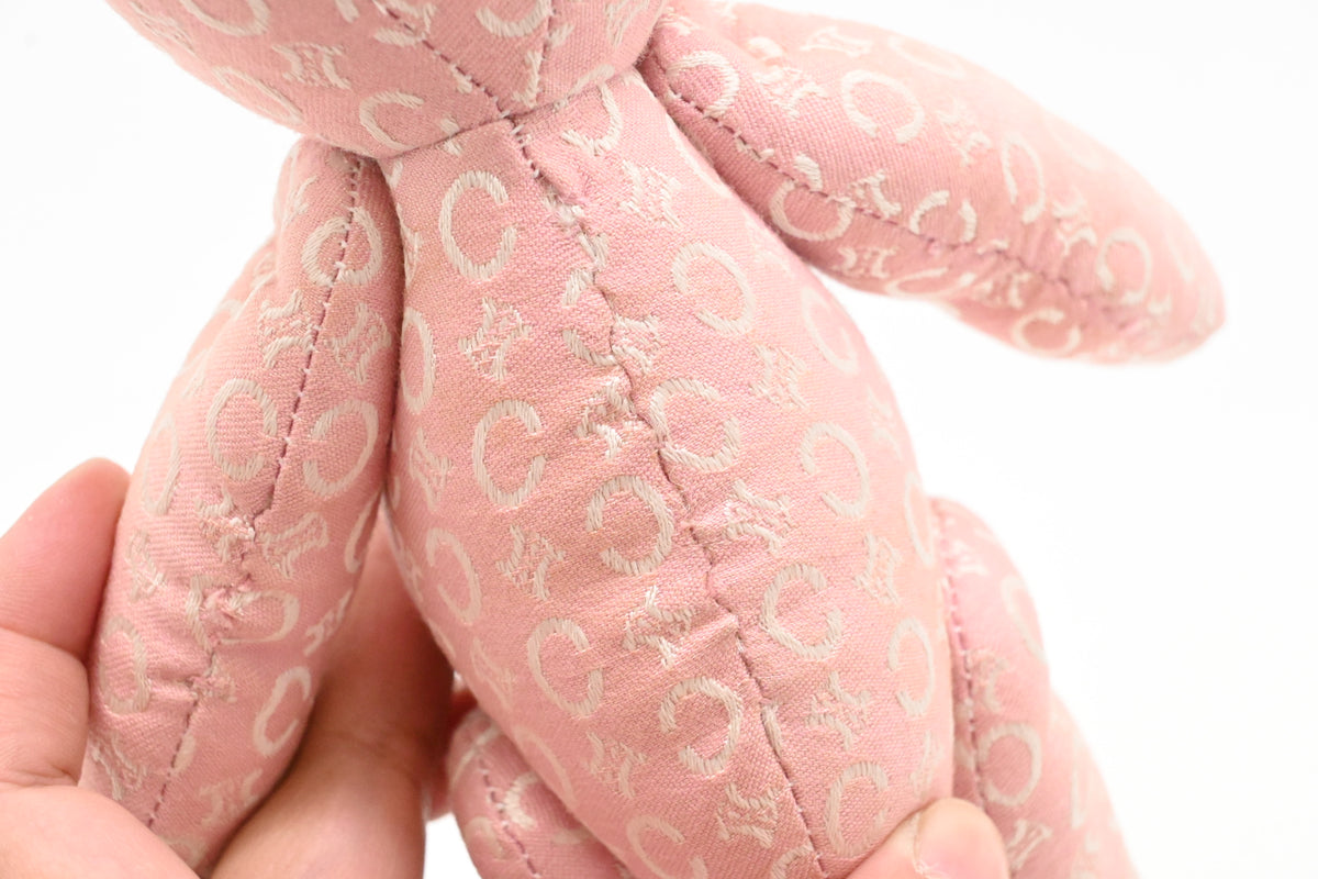 Celine Teddy Bear in Pink Canvas