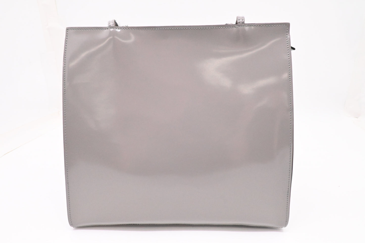 Ferragamo Shoulder Bag in Gray Patent Leather