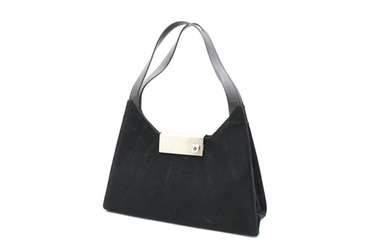 Ferragamo Shoulder Bag in Black Felt